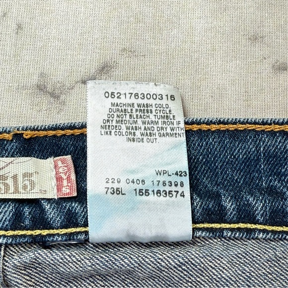 Levis 515 Bootcut Jeans Blue Denim Cotton/Lycra Zip 9.5" Leg - Picture 9 of 16
